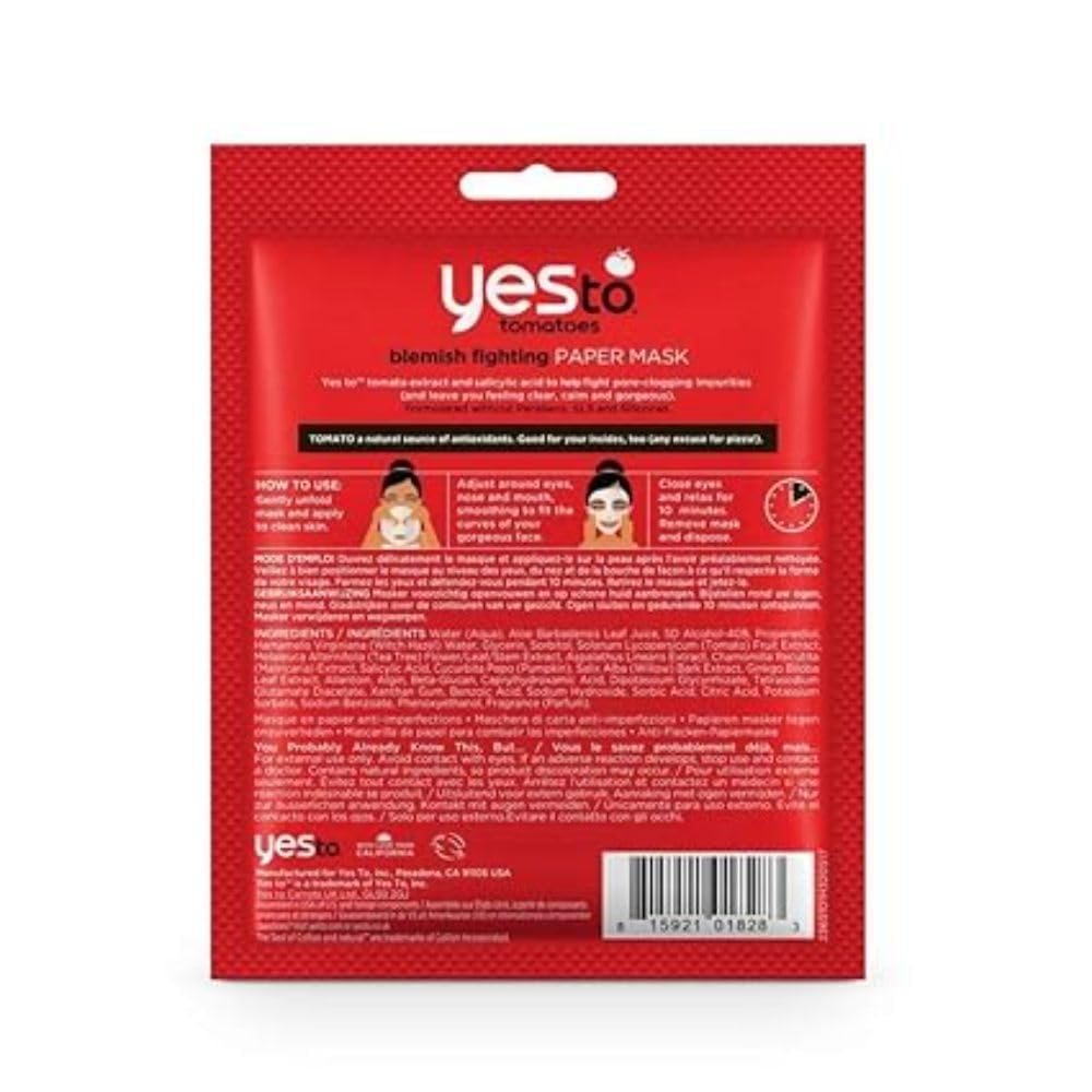 tomatoes clear skin blemish fighting paper mask - single use