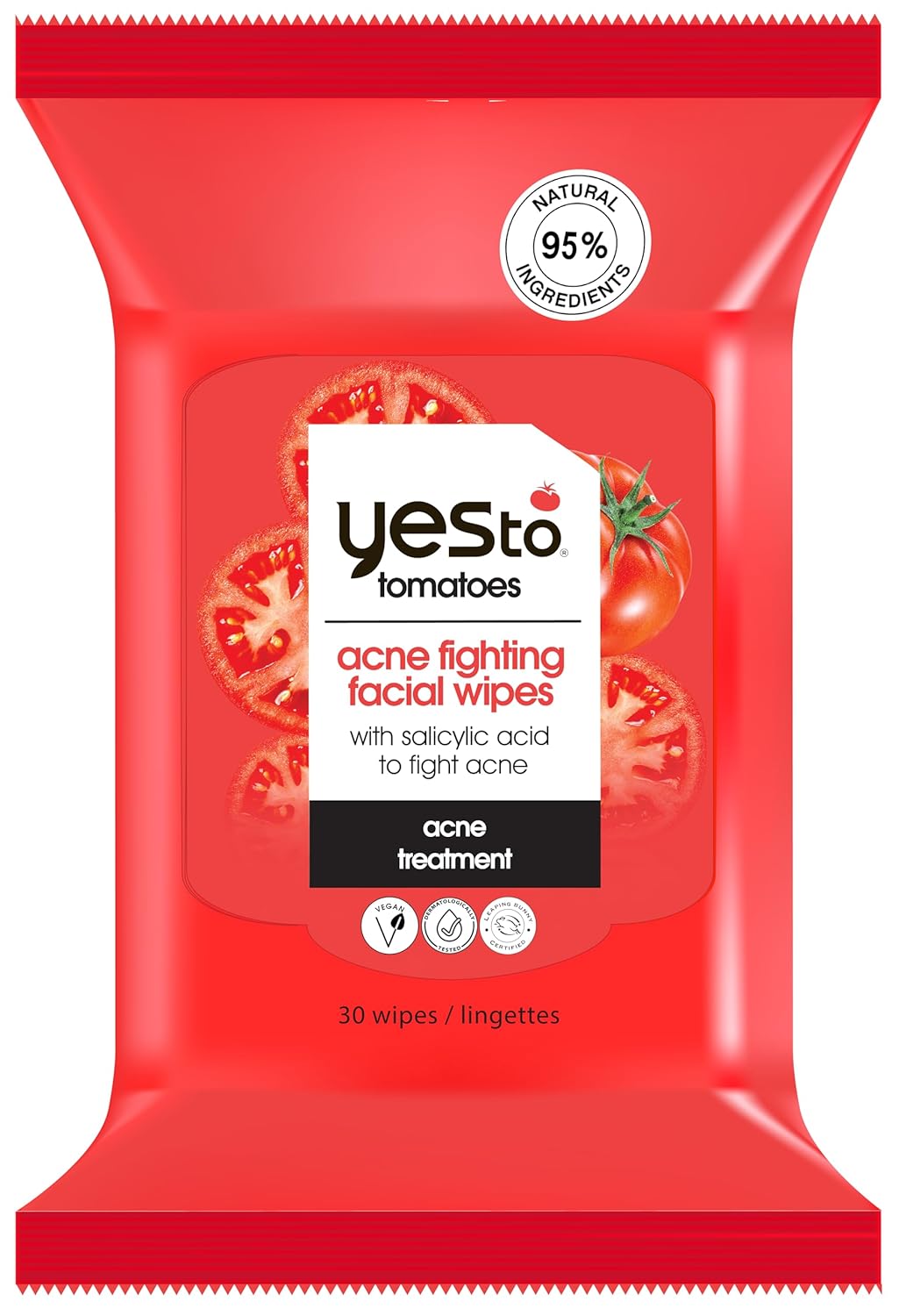 tomatoes clear skin blemish clearing facial wipes with salicylic acid to help control oil and cleanse pores– 30ct