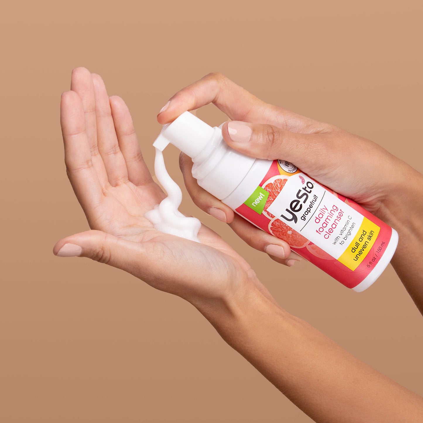 grapefruit daily foaming cleanser with vitamin C to brighten dull and uneven skin