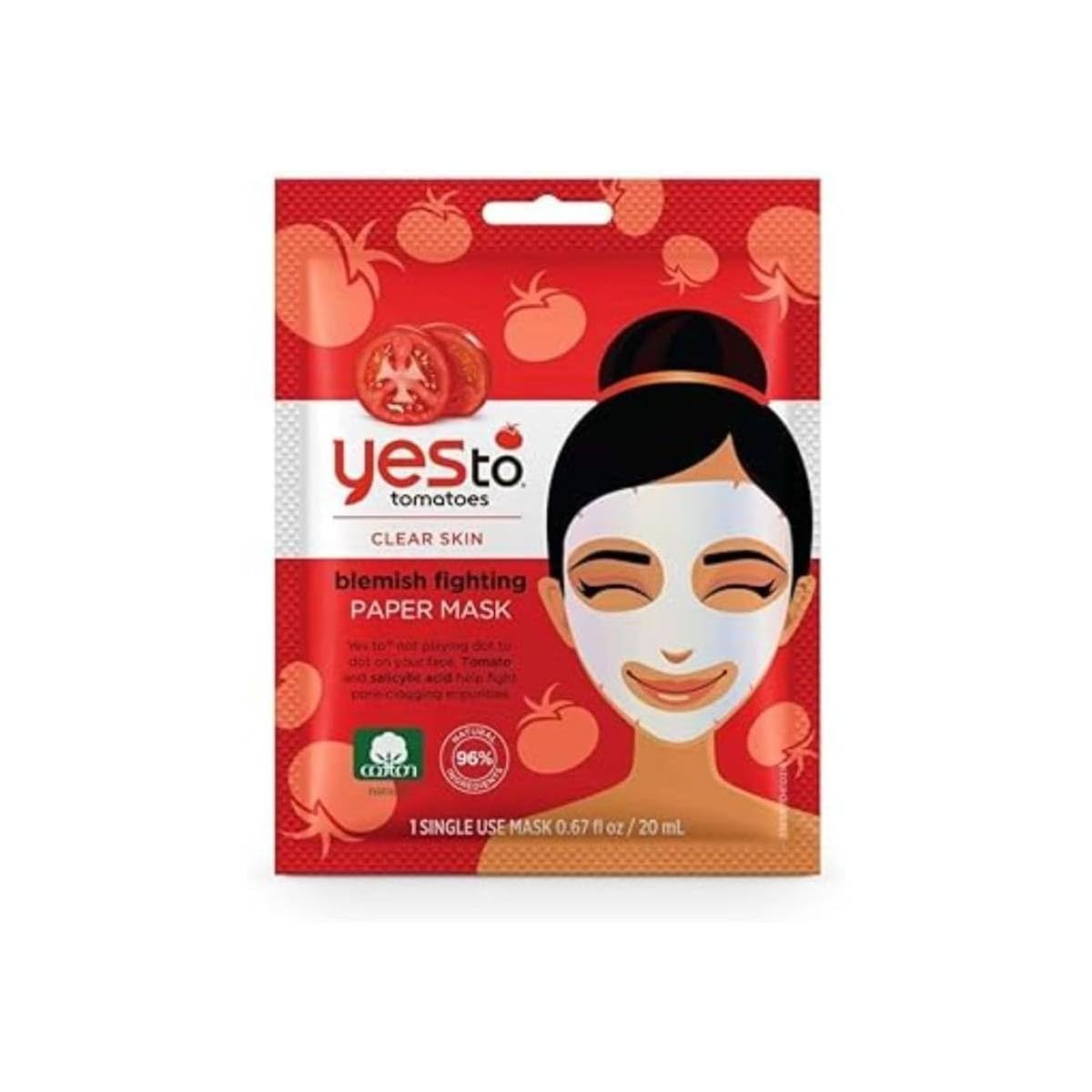 tomatoes clear skin blemish fighting paper mask - single use