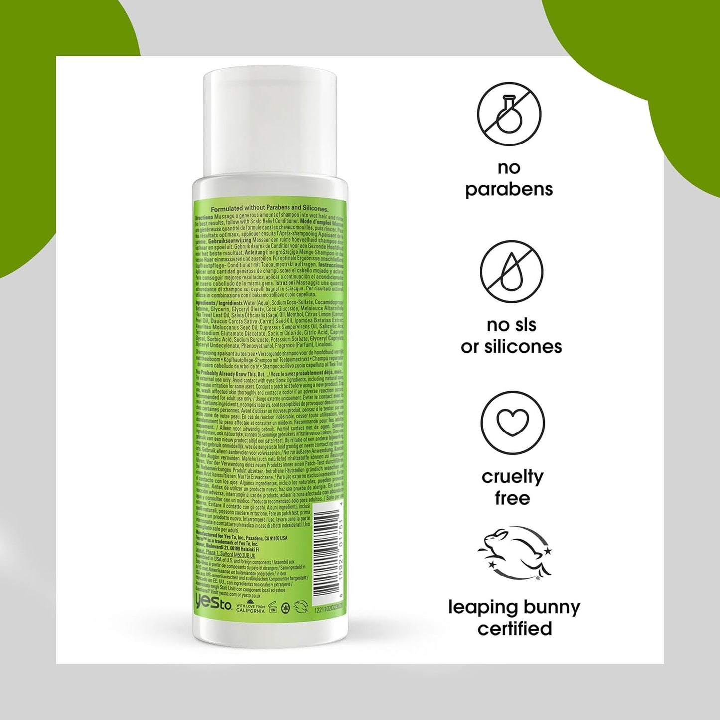 tea tree scalp relief conditioner with tea tree and sage oils to soothe dry, itchy scalps