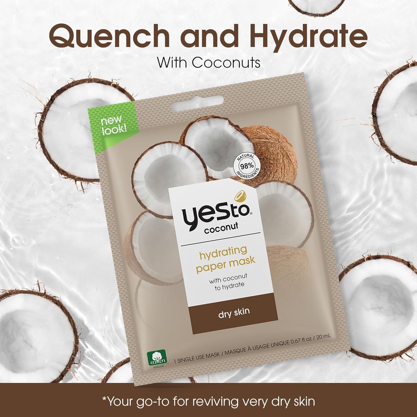 Coconut Hydrating Paper Mask with Coconut to Hydrate