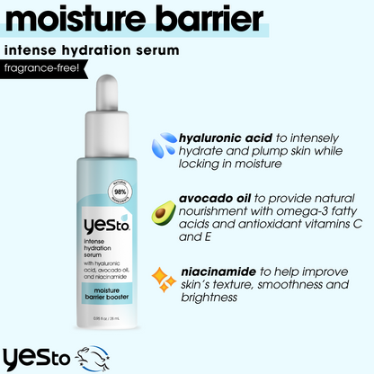 moisture barrier booster intense hydration serum with hyaluronic acid, avocado oil and niacinamide