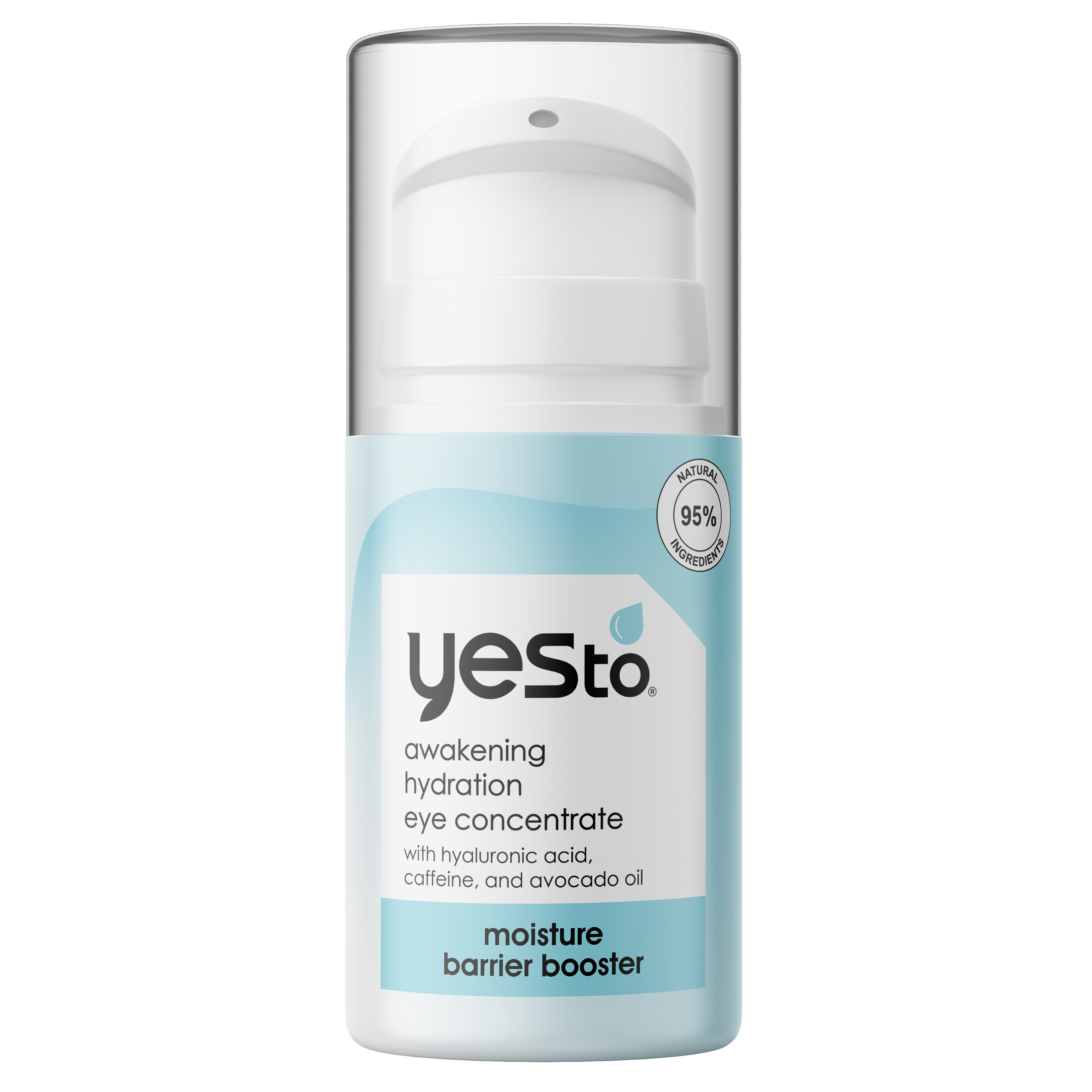 moisture barrier booster awakening hydration eye concentrate with hyaluronic acid, caffeine, and avocado oil