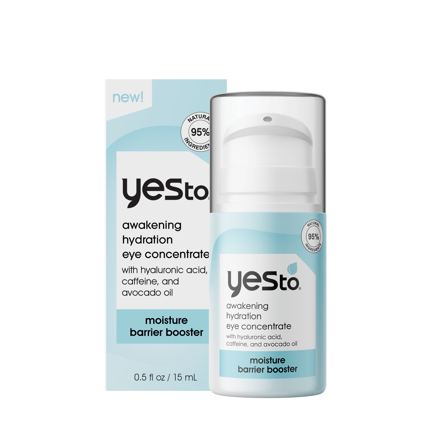 moisture barrier booster awakening hydration eye concentrate with hyaluronic acid, caffeine, and avocado oil