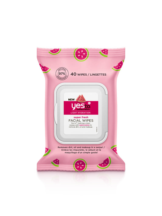 watermelon refreshing facial wipes with watermelon to lightly hydrate all skin types - 40 ct