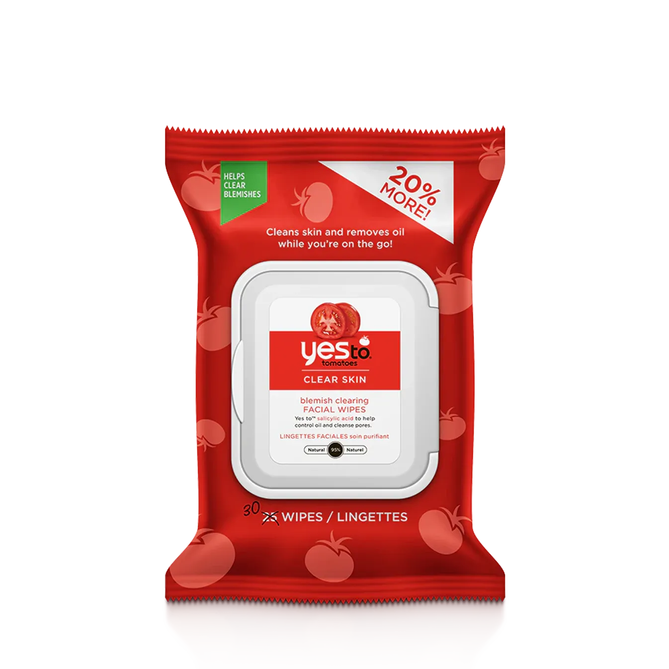 tomatoes clear skin blemish clearing facial wipes with salicylic acid to help control oil and cleanse pores– 30ct