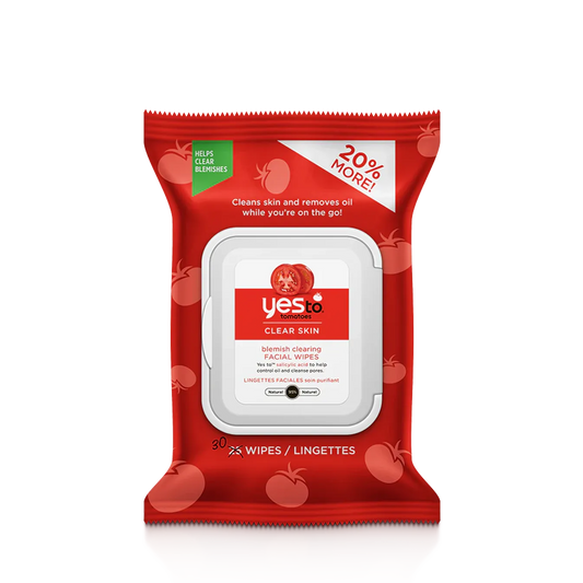 tomatoes clear skin blemish clearing facial wipes with salicylic acid to help control oil and cleanse pores– 30ct