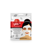 YES TO TOMATOES WHITE CHARCOAL PAPER MASK SINGLE USE