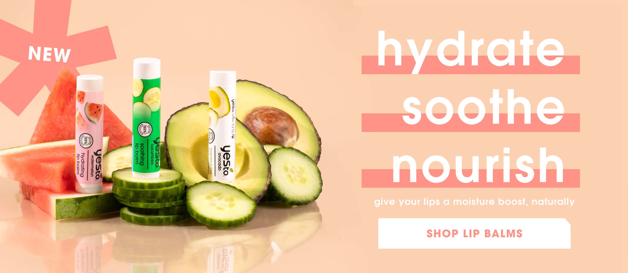 New lip balm collection with Watermelon Avocado and Cucumber